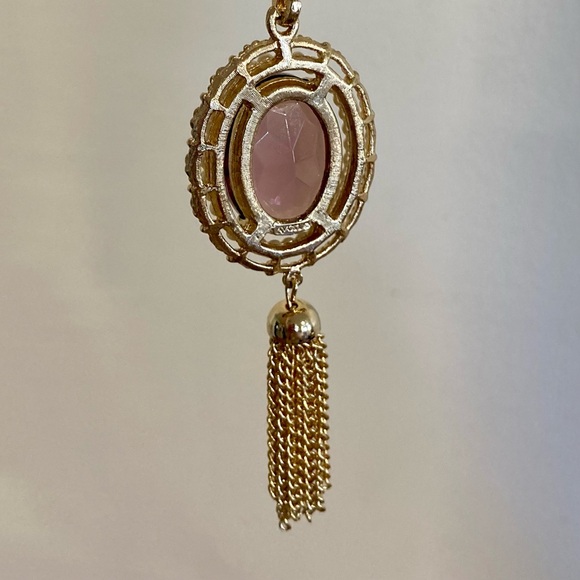 1972 Avon Fashion Accents Purple Pendant with Gold Tone Necklace 30” - Picture 5 of 12